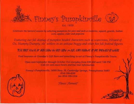 Finneys Pumpkinville Pamphlet 2